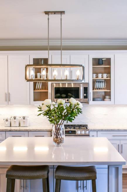 kitchen with bright LED lighting