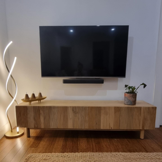 a wall mounted tv